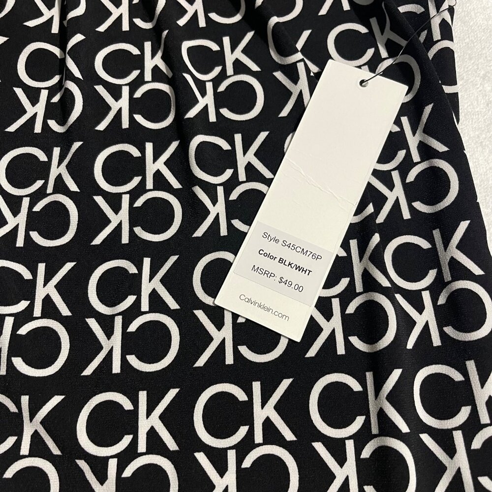 Calvin Klein Black & White Sleeveless Logo Top – Women’s Size M - Picture 5 of 11